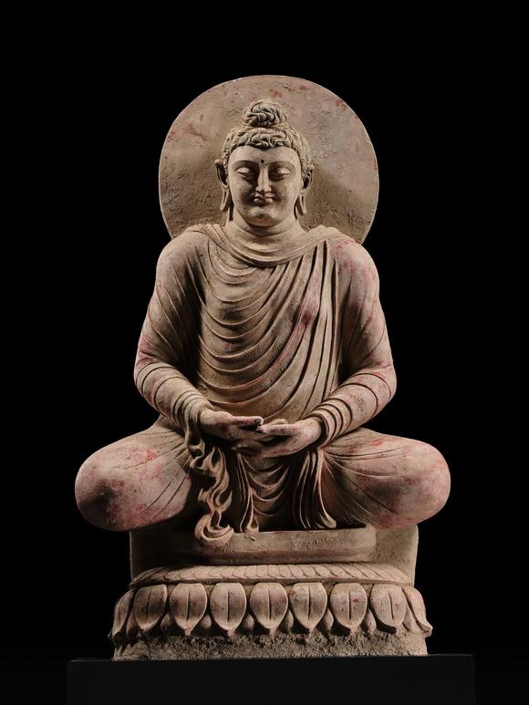 Galerie ZackeTHE MONUMENTAL AND HIGHLY IMPORTANT ‘KIENZLE’ STUCCO STATUE OF BUDDHA GANDHARA, PROBABLY HADDA, CIRCA 3RD-5TH CENTURY