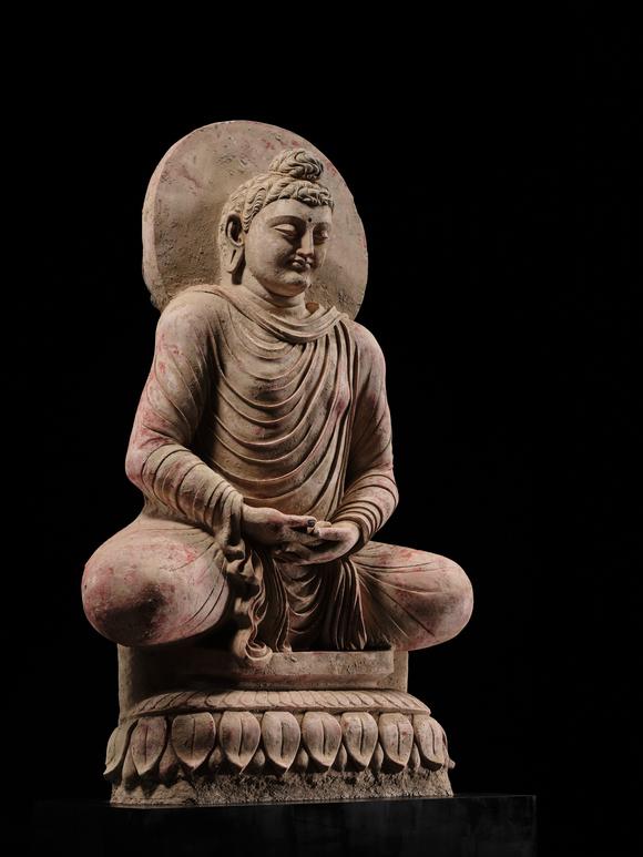 Galerie ZackeTHE MONUMENTAL AND HIGHLY IMPORTANT ‘KIENZLE’ STUCCO STATUE OF BUDDHA GANDHARA, PROBABLY HADDA, CIRCA 3RD-5TH CENTURY