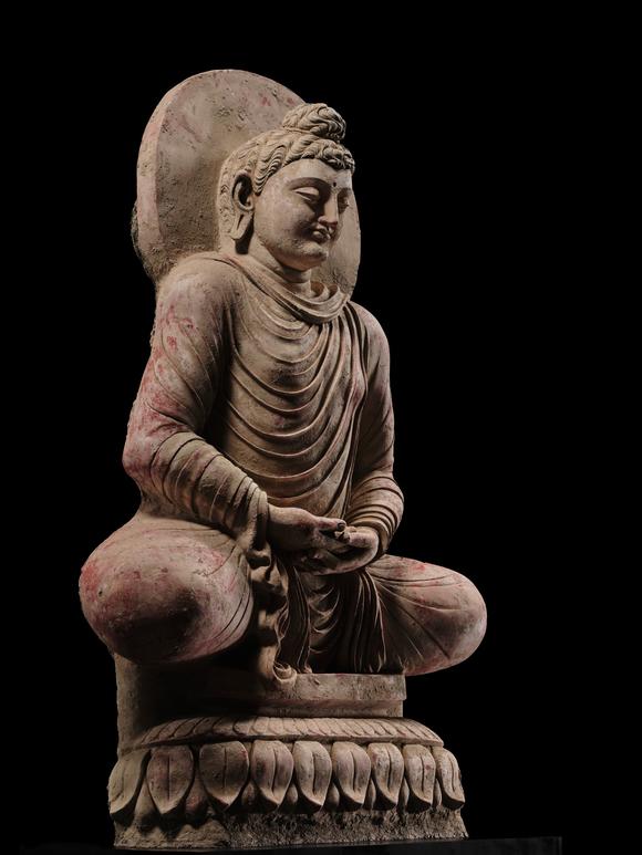 Galerie ZackeTHE MONUMENTAL AND HIGHLY IMPORTANT ‘KIENZLE’ STUCCO STATUE OF BUDDHA GANDHARA, PROBABLY HADDA, CIRCA 3RD-5TH CENTURY