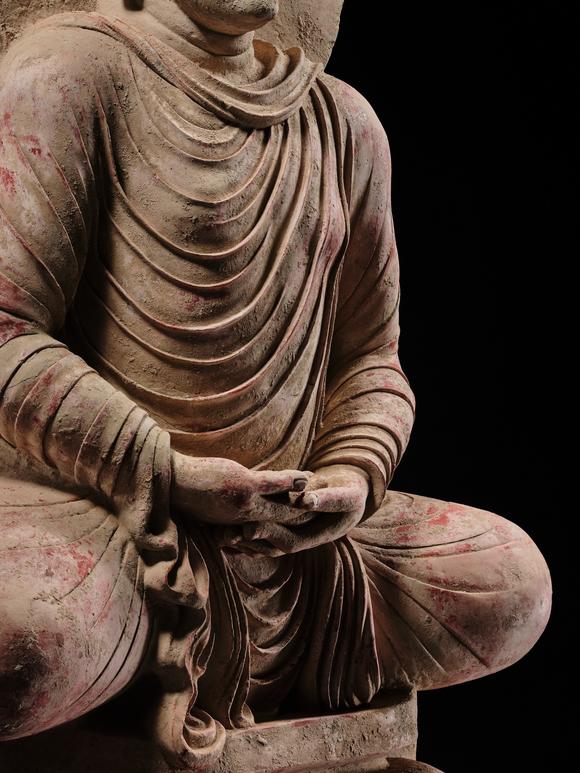 Galerie ZackeTHE MONUMENTAL AND HIGHLY IMPORTANT ‘KIENZLE’ STUCCO STATUE OF BUDDHA GANDHARA, PROBABLY HADDA, CIRCA 3RD-5TH CENTURY