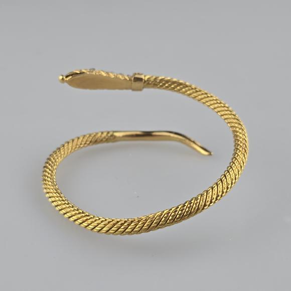 Auktionshaus BlankGoldarmreif in Schlangenform mit Diamantbesatz - Gelbgold 900/000, g