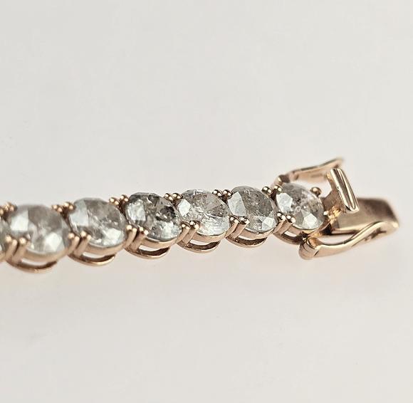 Auktionshaus BlankFeines 14K-Tennisarmband - Rosegold 585/000 (14 K), ausgefasst mit 3