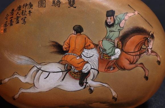 東京SAKURA拍賣（東京櫻花拍賣）1990年 蘇鳳翼內(nèi)畫仿唐雙騎圖煙壺