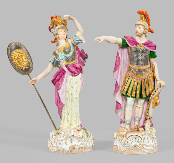 Schloss-AhldenPaar Meissen Figuren von 