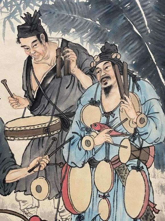 日本松町古美傅抱石 軟式三雄圖