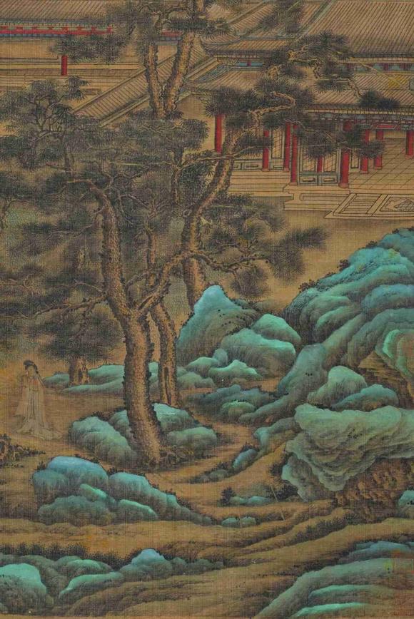 日本松町古美趙孟頫 春煙仙殿圖
