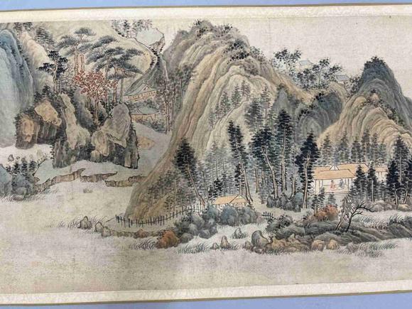 日本松町古美張大千 溪山高逸圖卷