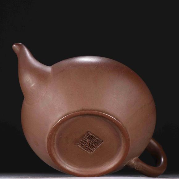 日本松町古美顧景舟款 紫砂茶壺