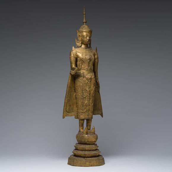 Coronari Auctions BVA Thai gilt bronze figure of a standing Buddha, Rattanakosin, 19th C.