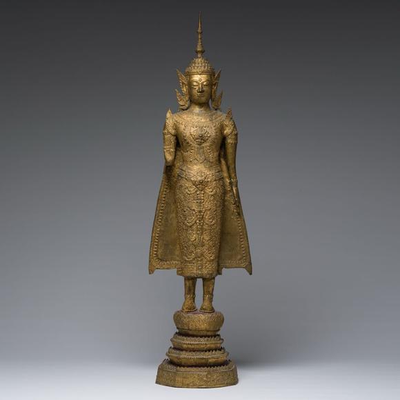 Coronari Auctions BVA Thai gilt bronze figure of a standing Buddha, Rattanakosin, 19th C.