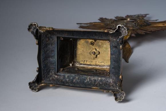 Coronari Auctions BVA French gilt silver monstrance with an angel crowned with a radiant cloud, maker's mark Hippolyte-Francois Bertrand-Paraud, 950/000, 19th C.