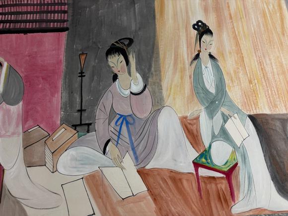日本松町古美林風(fēng)眠 仕女圖
