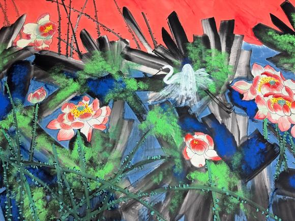 日本松町古美黃永玉 鶯歌燕舞圖