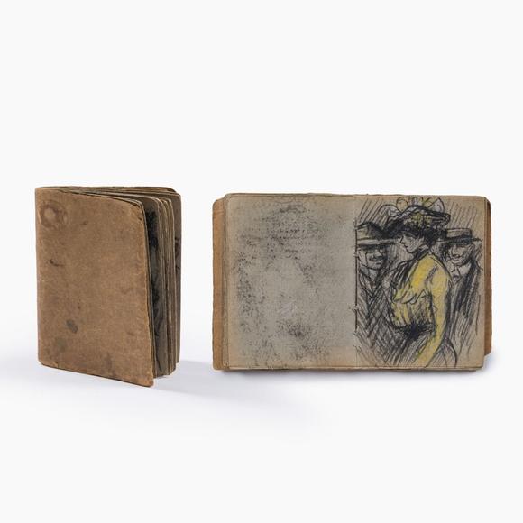 Coronari Auctions BVEugeen Van Mieghem (1875-1930): A sketchbook with scenes of daily life in Antwerp, charcoal and pastel, dated 22 and 23 August 1901