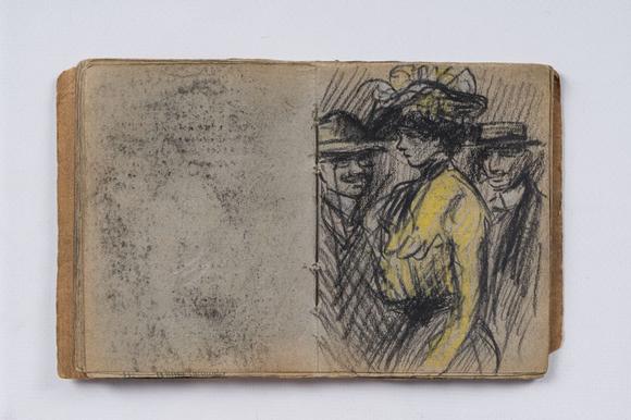 Coronari Auctions BVEugeen Van Mieghem (1875-1930): A sketchbook with scenes of daily life in Antwerp, charcoal and pastel, dated 22 and 23 August 1901
