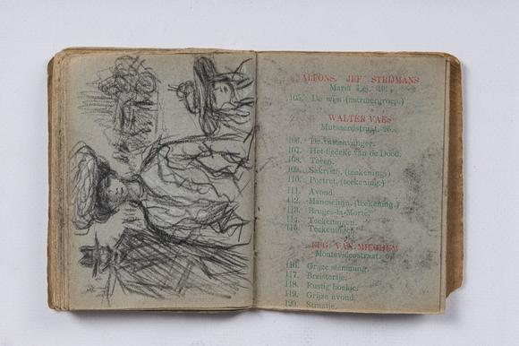 Coronari Auctions BVEugeen Van Mieghem (1875-1930): A sketchbook with scenes of daily life in Antwerp, charcoal and pastel, dated 22 and 23 August 1901