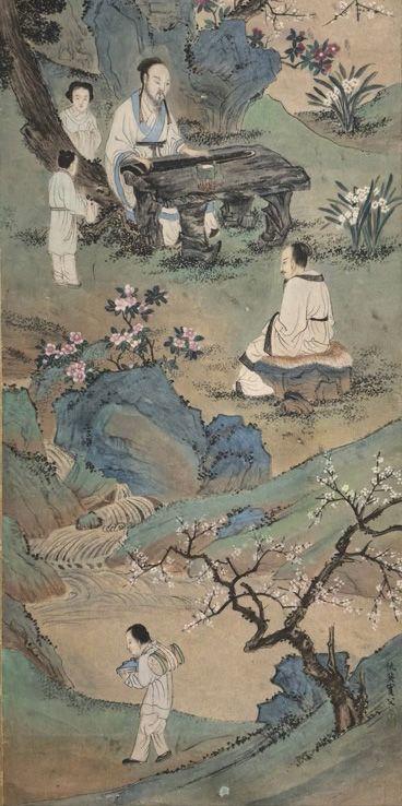 日本松町古美仇英 山水人物