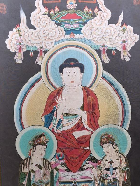 日本松町古美吳道子 神宗三圣佛中堂圖
