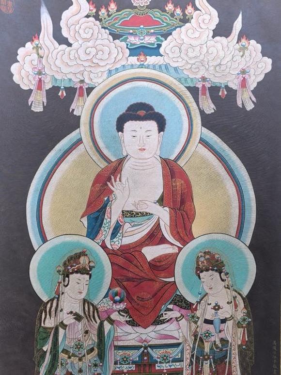 日本松町古美吳道子 神宗三圣佛中堂圖