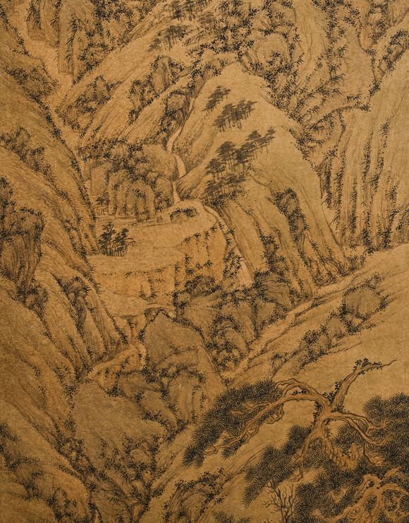 JUBAO HALL AUCTION HOUSE INCVertical Scroll Landscape by Wen Zhengming