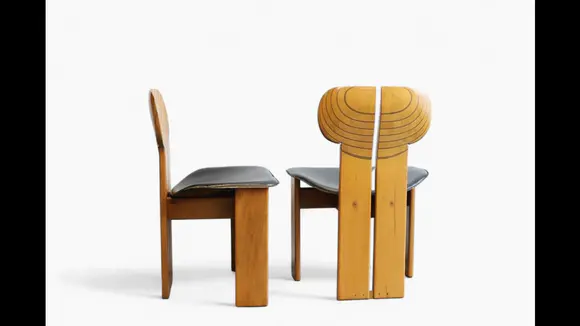 Goldfield Auction sarlsAfra and Tobia SCARPA (1935- ) Exceptional set of one table and six chairs model 