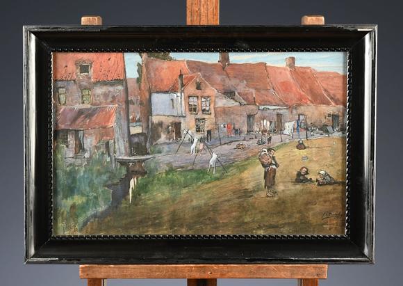 Loeckx AuctioneersJules De Bruycker (1908): drawing watercolor / gou…