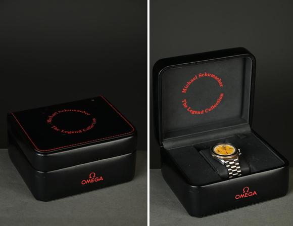 Loeckx AuctioneersOmega Speedmaster \'Schumacher\' with yellow dial, a…