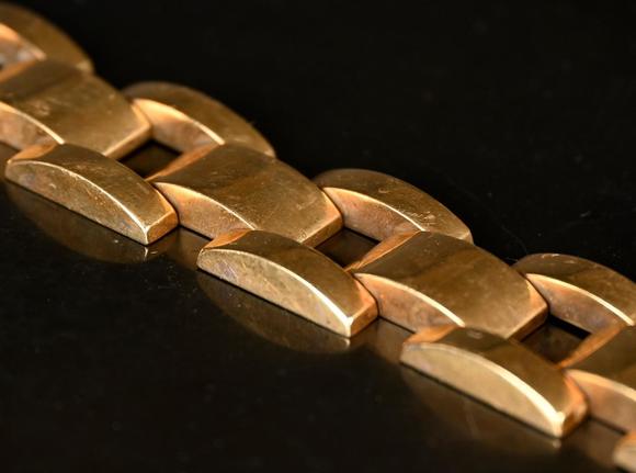 Loeckx AuctioneersA 1950s yellow gold bracelet (no hallmarks) (*)…