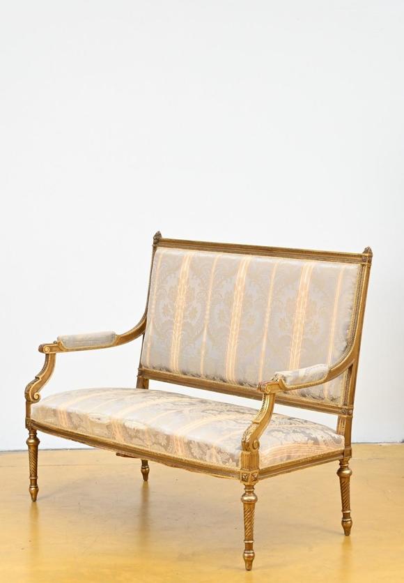 Loeckx AuctioneersGilded Louis XVI style salon with two-seater, two …