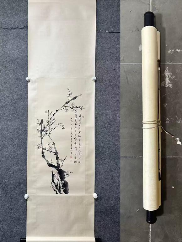 日本松町古美啟功 水墨梅花