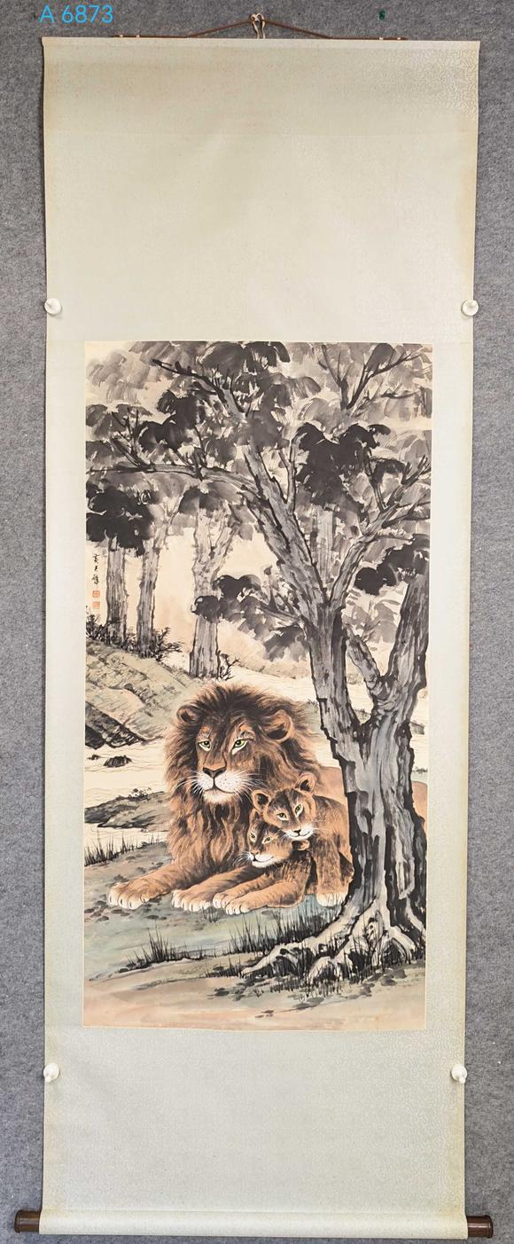 日本松町古美黃君璧 獅子