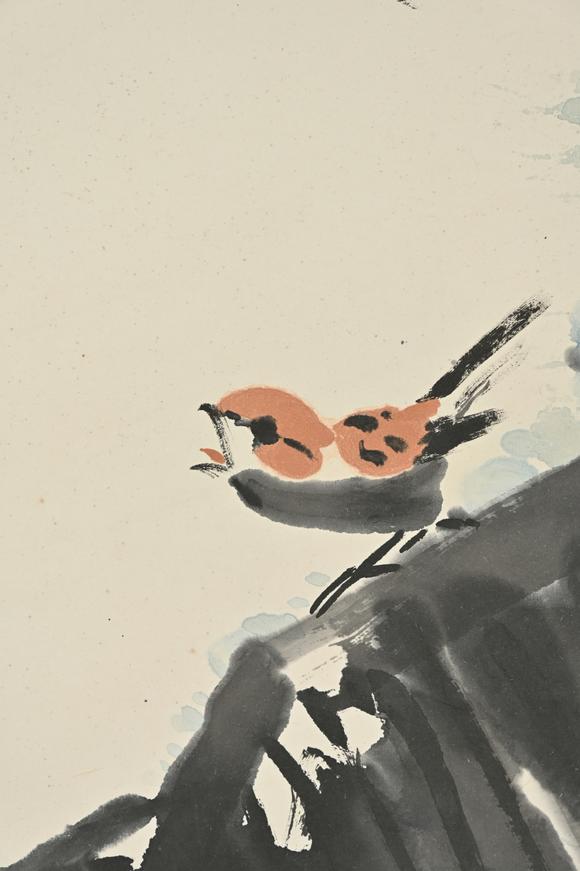 三杉美術(shù)唐雲(yún)為白西紳一郎畫(huà) 芭蕉麻雀