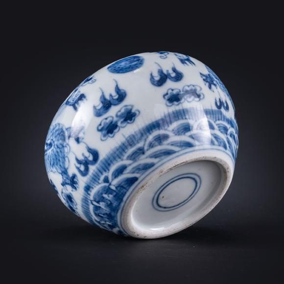 三杉美術(shù)清 青花龍紋水盂
