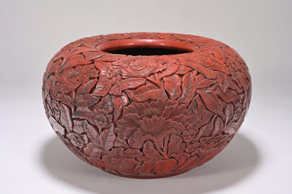 三杉美術(shù)清 剔紅漆器筆洗