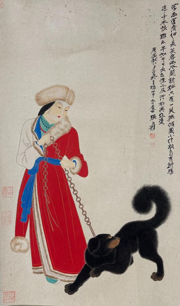 日本松町古美張大千 番女制寵圖