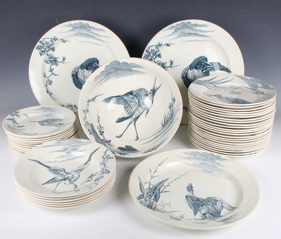 TooveysA Keller & Guerin aesthetic pottery part service, late 19th century,