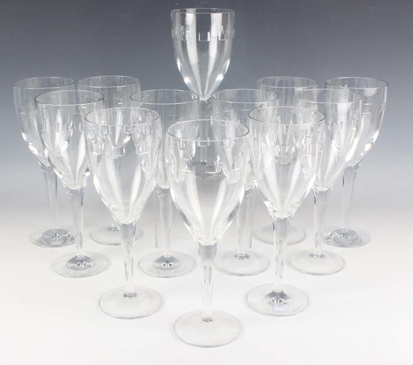 TooveysA part suite of Waterford Geo Oden pattern glasses, designed by John