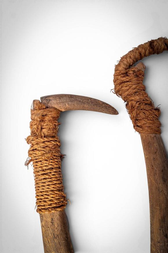 Apollo Art AuctionsCa. late 19th - early 20th century AD. >
A group comprising several large wooden fish hooks of ch