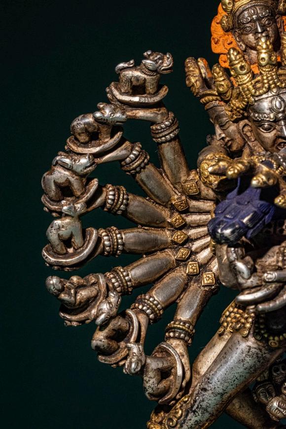Apollo Art AuctionsCa. 18th-19th century AD. >
A powerful silver and parcel-gilt figure of Chakrasamvara in union wi