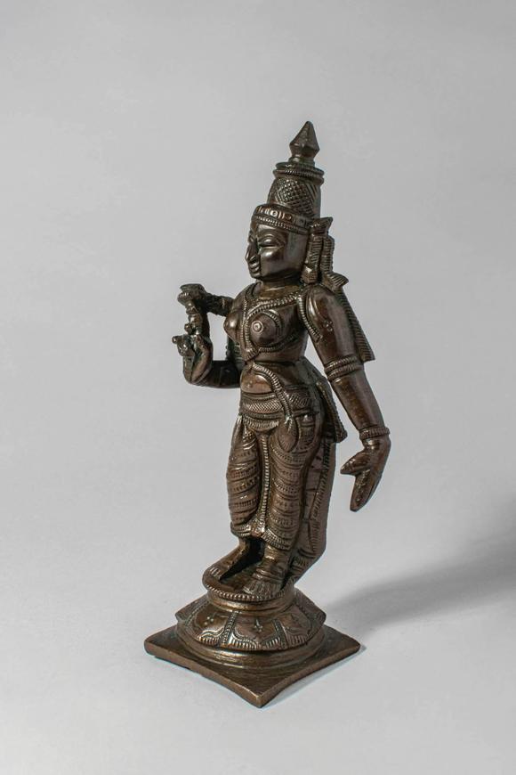 Apollo Art AuctionsCa. 18th century AD. A finely cast bronze figure of Bhu Devi, the earth goddess and consort of Vi