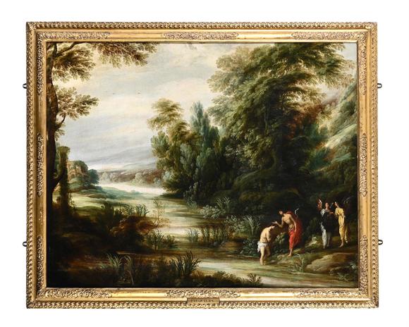 DreweattsATTRIBUTED TO JACQUES FOUQUIER (FLEMISH 1590/91-1655), RIVER LANDSCAPE WITH THE BAPTISM OF CHRISTO