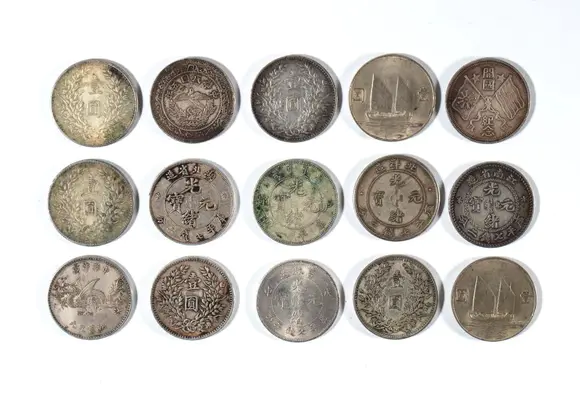 Bertolami Fine ArtLot of fifteen silver coins. China, Republic, 1912-1949.