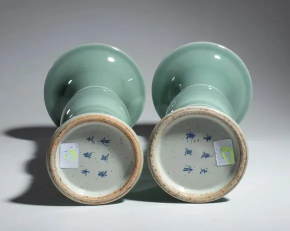 Bertolami Fine ArtA pair of celadon-glazed porcelain vases. China, 20th century.