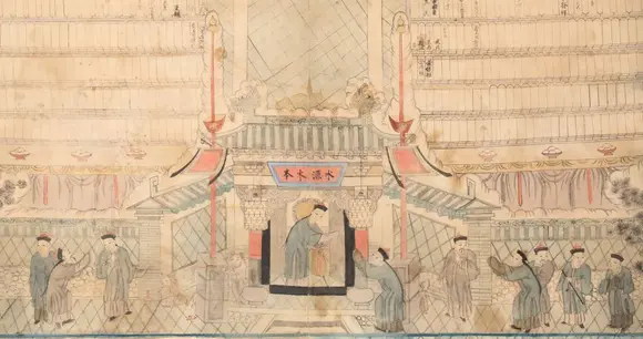 Bertolami Fine ArtLarge painting of Chinese ancestors, China, Qing dynasty (1644-1911), late 19th century
