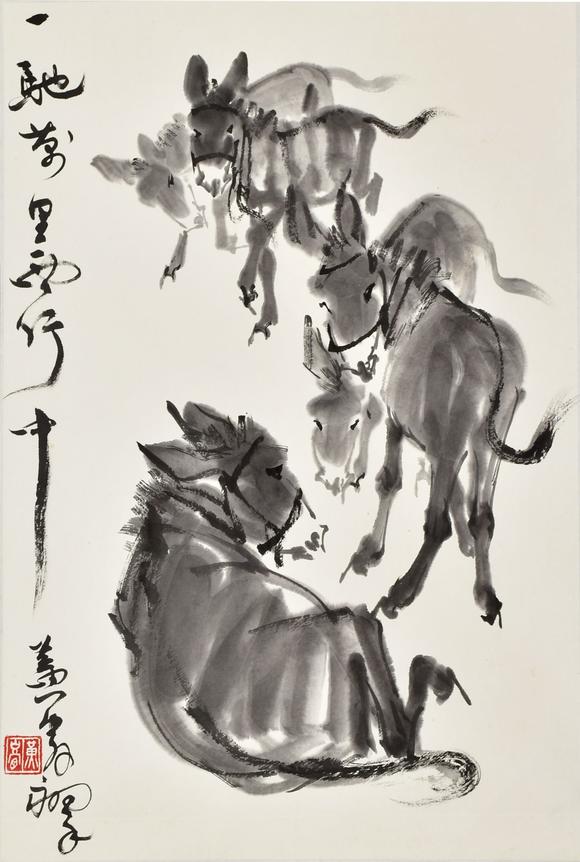 北京寶蘊黃胄 五驢圖