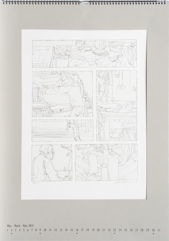 Auktionshaus StahlA graphic calender with 12 original art prints.