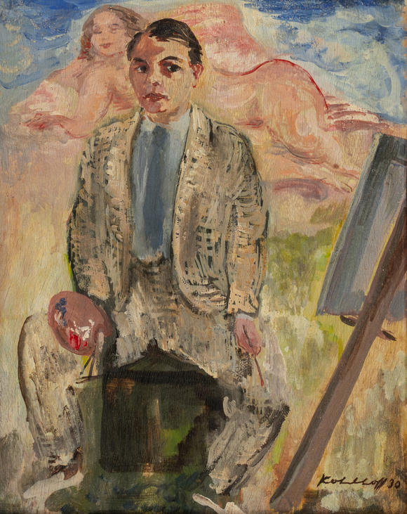 Auktionshaus StahlWilhelm Kohlhoff (Berlin 1893 - Schweinfurt 1971). Selfportrait with modell.