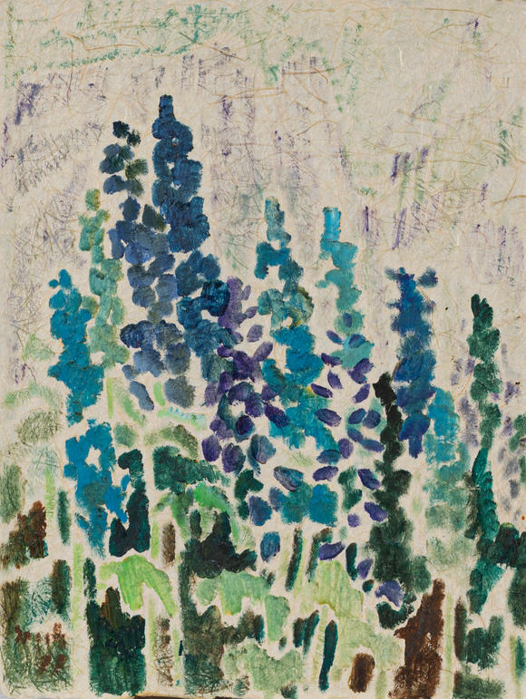 Auktionshaus StahlSiegward Sprotte (Potsdam 1913 - Kampen/Sylt 2004). Larkspur Bloom in Colfosco.