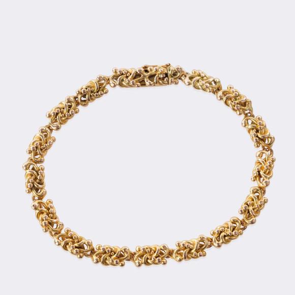 Auktionshaus StahlEvald Nielsen (Stubbek?bing 1879 - Kopenhagen 1958). Seltenes Art-déco Gold Bracelet.
