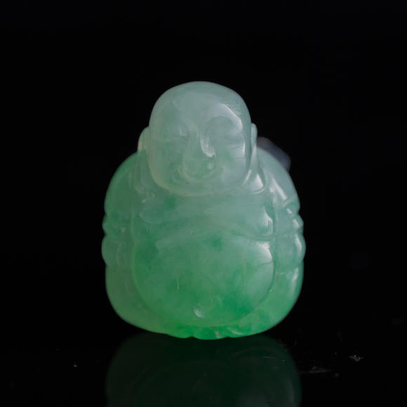 Oakridge Auction Gallery翡翠雕彌勒佛  A Chinese jadeite carving of Maitreya Buddha